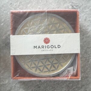 Marigold flower of life coasters (set of 4 - silver)